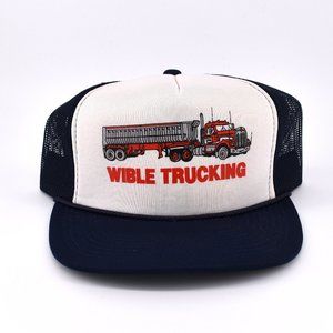 Vintage Wible Trucking Trucker Snap Back Navy Blue That Hat